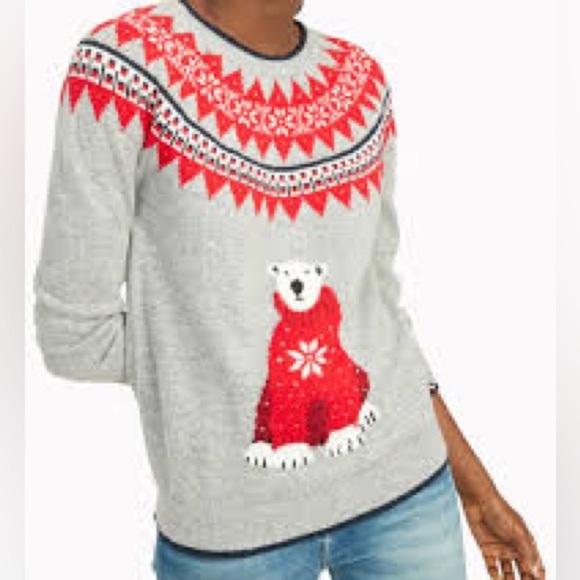 Tommy Hilfiger Fairisle Knit Pullover Polar Bear Holiday Sweater - Picture 3 of 11